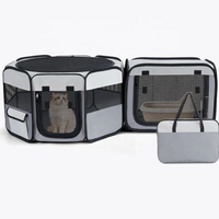 Parc de jeu portable pour chat, tunnel et lit pour chat, utilisable de manière autonome avec sac de transport pour chatons et chiots