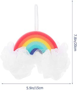 Dễ Thương Tắm Bọt Biển Tắm Cơ Thể Rửa Bọt Biển Cầu Vồng Kem Bánh Hình Dạng Bọt Biển Lưới Tắm Bóng Cho Trẻ Em Bé - Product Image 2