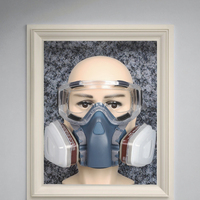 Masque à gaz demi-visage réutilisable en silicone 7502 avec lunettes de sécurité et cartouche