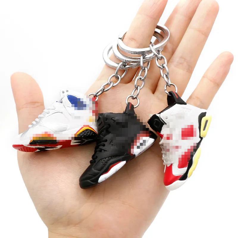 High Quality Soft Pvc laveros cute 3D 1/6 rubber sneaker a-j3 shoes keychain MJ a-j4 shoe key chain accessories