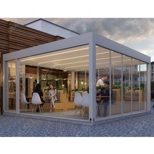 Pérgola Motorizada Moderna Personalizada <span class=keywords><strong>de</strong></span> Aluminio, Bioclimática, <span class=keywords><strong>con</strong></span> Puerta Corredera <span class=keywords><strong>de</strong></span> Vidrio, Techo <span class=keywords><strong>de</strong></span> Láminas y <span class=keywords><strong>Toldo</strong></span> Exterior - Product Image 5