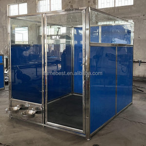 Caseta para <span class=keywords><strong>Perros</strong></span> de Acero Inoxidable 304 de Alta Resistencia, Diseño Clásico de Lujo con Cierre de Botón Sólido para Refugios de Animales <span class=keywords><strong>y</strong></span> Guarderías Caninas - Product Image 2