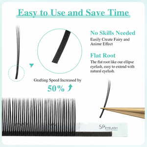 Extensions de cils SP 5D Flower Spikes <span class=keywords><strong>Flora</strong></span> Lashes Noir Mat 0.07 Easy Fan Volume Pré-fait Vente en Gros pour Salons Marque Privée - Product Image 2