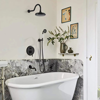 Ensemble de robinets de douche pour baignoire HONGDEC à montage mural, 3 fonctions, système de douche complet avec douche pluie