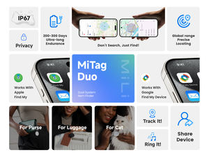 MiLi MiTag FindMy pour traceur GPS compatible iOS et Android – Localisateur intelligent en plastique pour portefeuilles, sacs à dos, voitures, bagages et objets – Type Airtag - Product Image 5