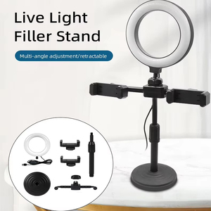 Anillo de Luz LED para Selfies, Portátil, Mini USB, de 6 Pulgadas, con 2 Celulares, Iluminación Fotográfica de Belleza Móvil, Precio Económico - Product Image 4