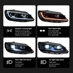 Kit de modernisation de phares LED pour <span class=keywords><strong>Volkswagen</strong></span> Sagitar 2012-<span class=keywords><strong>2018</strong></span> avec feux de jour DRL, clignotants séquentiels et lentille de projecteur - Product Image 3