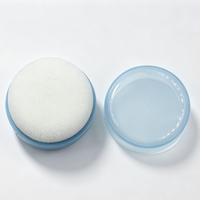 Boîte d'emballage cosmétique transparente recyclable personnalisée pour poudre compacte en deux parties avec houppette