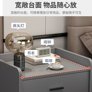 Modern Minimalist Nightstand With 2 Drawers Plastic Top Bedroom Storage <b>Unit</b> For Adults And Children - Product Image 3