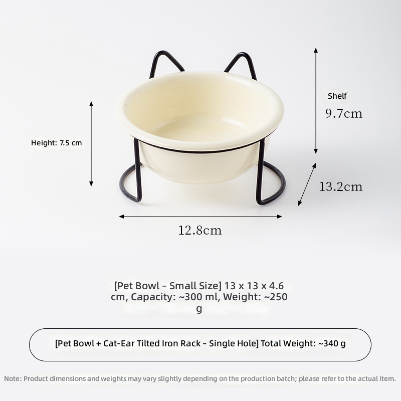 Bol inversé-blanc lait-monotrou oreille de chat cadre en fer-noir