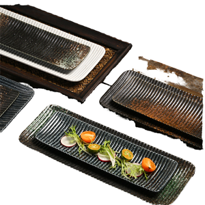 Venta directa de fábrica, platos de Sushi de estilo japonés Rectangular de cerámica, plato de cena de gres de porcelana para servir alimentos - Product Image 2