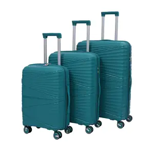 Set di valigie PP di fascia alta da 20/24/28 pollici Trolley valigia Unisex a guscio rigido 4 ruote di lusso Trolley da viaggio Set