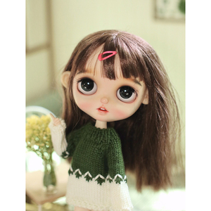 Baju boneka <span class=keywords><strong>Blythe</strong></span> buatan tangan, Sweater rajutan lengan panjang, atasan rajut, Pullover untuk pakaian boneka Blyth OB24