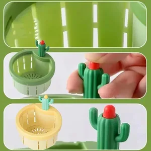 Plastic Kitchen <b>Sink</b> Drain Strainer Eco-Friendly Automatic Dumping <b>Basket</b> Filter Waste Hole Trap - Product Image 4
