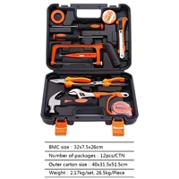 Kit d'outils à main multifonction pour la maison avec marteau à griffes, testeur de tension, stylo, ruban à mesurer pour l'entretien électrique