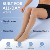 Chaussettes de compression infirmière tricotées fines et solides, à bout fermé, hauteur genou, transparentes, pour l'été, favorisant la circulation, 20-30 mmHg