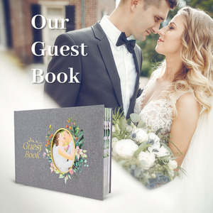 Buku Tamu Pernikahan Modern dengan Sampul Linen Kustom, untuk Resepsi, Pesta Pertunangan, Bridal Shower, Tanda Tangan, Kenang-kenangan, Jurnal - Product Image 6