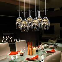 Lustre suspendu en cristal transparent en verre de vin, design italien moderne, éclairage d'intérieur, luminaire décoratif de plafond, idéal pour un Restaurant, un pub ou un bar