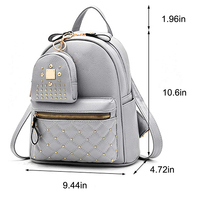 Sac à dos mini tendance 2026 en cuir PU imperméable pour femme, sac d'école portable noir souple pour filles, usage quotidien