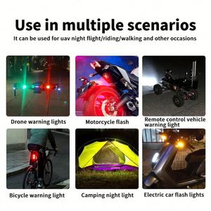 Luz Estroboscópica LED Portátil de 7 Colores, Luz Trasera Anticolisión para Bicicleta, Plástico ABS, Mini USB Recargable, Luz de Advertencia Intermitente Nocturna - Product Image 5