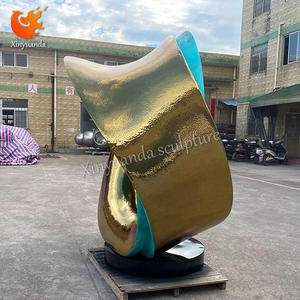 ประติมากรรมตกแต่งภูมิทัศน์อสังหาริมทรัพย์กลางแจ้งขนาดใหญ่แบบกำหนดเอง ทำจากสแตนเลสสตีลเคลือบผิวด้วยไฟฟ้า - Product Image 3