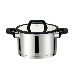 Casserole en acier inoxydable |   Couvercle en silicone pour égouttoir à verres |    <span class=keywords><strong>Service</strong></span> OEM disponible, Casserole, Marmite à soupe, Marmite à bouillon, Ensemble d'ustensiles <span class=keywords><strong>de</strong></span> cuisine - Product Image 2