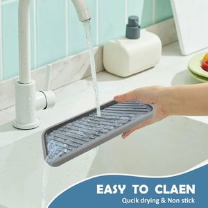 Support d'évier en silicone pour éponge, type sur pied, organisateur d'évier de cuisine avec plateau pour savon et organisateur de comptoir pour salle de bain - Product Image 5