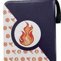JR Classeur de cartes à collectionner personnalisable en cuir PU de qualité supérieure, album à chargement latéral sans anneaux à 9 pochettes, 900+ pochettes pour jeux TCG