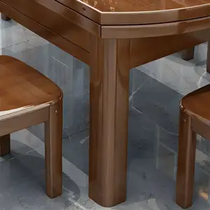 Hiện đại Vòng rắn gỗ có thể thu vào bàn ăn với đôi thả lá cho nhà bếp hoặc sử dụng nhà có tính năng thiết kế thời trang 6 chỗ ngồi