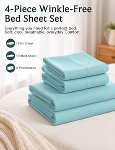 3-teiliges Queen-Bettbezug-<span class=keywords><strong>Set</strong></span> Modernes Pflanzenmuster Streifen Atmungsaktiv 300tc PD Coquette Weiche Mikrofaser - Product Image 4