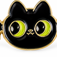 Broche en émail dur personnalisée avec logo, motif gothique aile de chauve-souris et chat noir, en alliage de zinc moulé sous pression, plaqué, badge de mode, fabricant de pin's de revers en métal