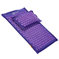 MOWIN Shakti ensemble de tapis d'acupression et d'oreillers en lin naturel, tapis d'acupuncture et oreiller en lin