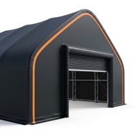Structure de tente d'entreposage en tissu pour bâtiment, abri, ranch, conteneur, hangar, entrepôt, certifiée pour arène, exploitation minière, en PVC et acier galvanisé