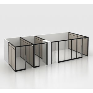 Pared divisoria de vidrio de oficina moderna personalizada con perfil de aluminio para diseño de interiores - Product Image 5