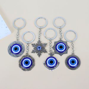 Aleación de Metal Hamsa mano de Fátima ojos <span class=keywords><strong>del</strong></span> <span class=keywords><strong>diablo</strong></span> mal de ojo llavero amuleto buena suerte mal de ojos esmalte encantos decoración colgante joyería - Product Image 5