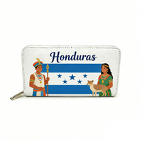Monedero de Cuero de Diseño Creativo Personalizado con Estilo Panamá, Honduras, Bahamas, California, Regalo de Recuerdo, Monedero de Moda con Diseño de Múltiples Países