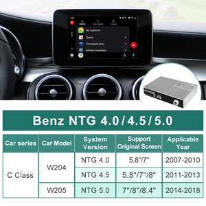 Boîtier de décodage audio pour voiture avec CarPlay sans fil et Android Auto HFmidia pour Mercedes Benz Classe C W204 W205 NTG4.0 NTG4.5 NTG5.0 - Product Image 2