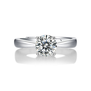 Anillo de Plata de Ley 925 con Diamante Moissanita de 1ct, Color D, Claridad VVS, Engaste de Garra, Ajustable, para Mujer - Product Image 2