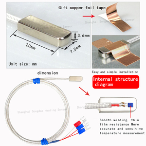 โพรบเซ็นเซอร์อุณหภูมิพื้นผิวเทอร์มิสเตอร์ชนิดกันน้ำได้ <span class=keywords><strong>PT100</strong></span> - Product Image 2