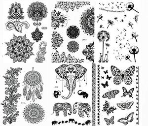 Venta al por mayor elegante de encaje negro <span class=keywords><strong>Henna</strong></span> estilo árabe el arte de cuerpo de la etiqueta engomada del tatuaje <span class=keywords><strong>temporal</strong></span> - Product Image 3