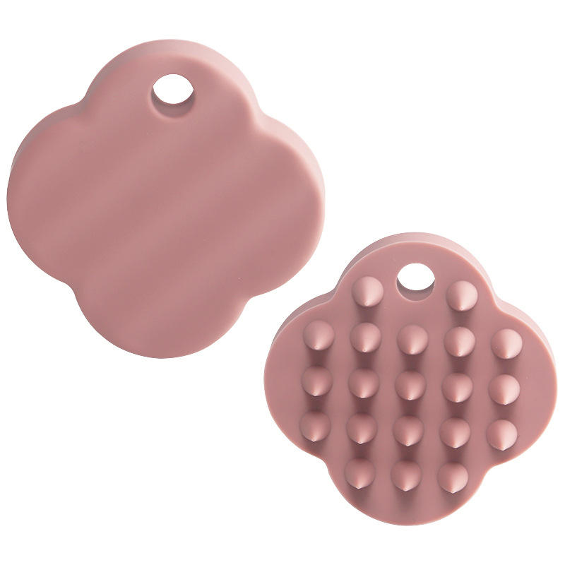 Pink-hair washing massage brush