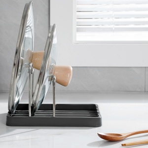 Plastic Wall Door Mounted Pot <b>Pan</b> Lid Holder <b>Stand</b> Organizer Rack for Pots Lids Storage Pot Cover Countertop Display Rack - Product Image 2