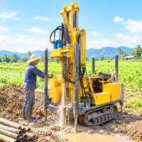 Foreuse de puits d'eau diesel tout-terrain montée sur chenilles CE 73KW, machine de forage de puits profonds 180m 200m 300m