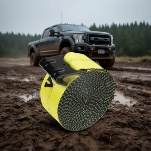 Correa Amarilla para Cabrestante de 4 Pulgadas x 30 Pies, Capacidad de Carga de 6000 Libras, Gancho Plano para Rescates de Camiones y Salvamento de Árboles - Product Image 2