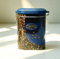 Boîte en métal ovale hermétique pour café et thé, personnalisable, avec couvercle à charnière, plusieurs couleurs JH