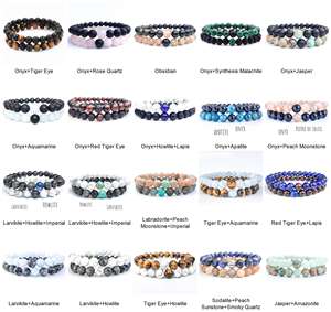 En Stock pierres précieuses naturelles cristal <span class=keywords><strong>de</strong></span> guérison 8mm perles rondes élastique Bracelet réglable pour femmes hommes bracelets <span class=keywords><strong>de</strong></span> Yoga - Product Image 3