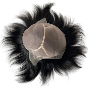 Sistemas duraderos de prótesis de cabello indio para <span class=keywords><strong>hombre</strong></span>, pelucas de cabello <span class=keywords><strong>permanente</strong></span> con mono gorra de cabeza entera para hombres - Product Image 3