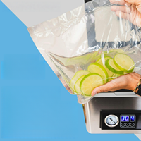 Sacs sous vide alimentaires réutilisables avec fermeture éclair, étanches à l'humidité, pour la conservation de la viande et du poisson au congélateur