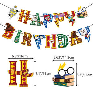 Cartoon <strong>Harry</strong> Birthday Decorations of Magical Wizard Birthday <strong>Party</strong> <strong>Supplies</strong> Include Happy Birthday Banner Cake Topper Balloons - Product Image 5