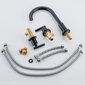 <span class=keywords><strong>Robinet</strong></span> de lavabo 3 trous <span class=keywords><strong>noir</strong></span> <span class=keywords><strong>mat</strong></span> <span class=keywords><strong>robinet</strong></span> d'eau à <span class=keywords><strong>main</strong></span> double poignée <span class=keywords><strong>robinet</strong></span> de lavabo rotatif à 360 ° pour salle de bain - Product Image 4